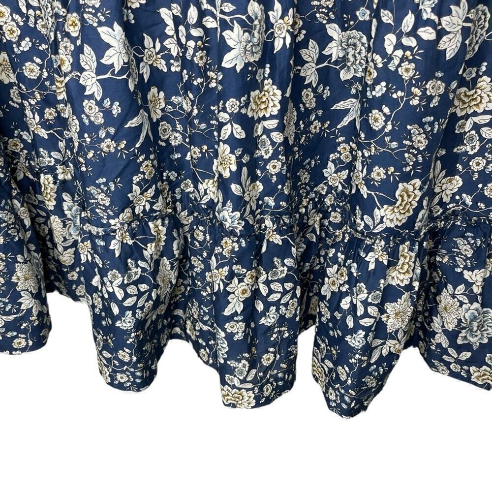 Antonio Melani Floral Cottage Core Midi Ruffle Tier Skirt Blue White size 12 - Picture 12 of 12